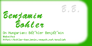 benjamin bohler business card